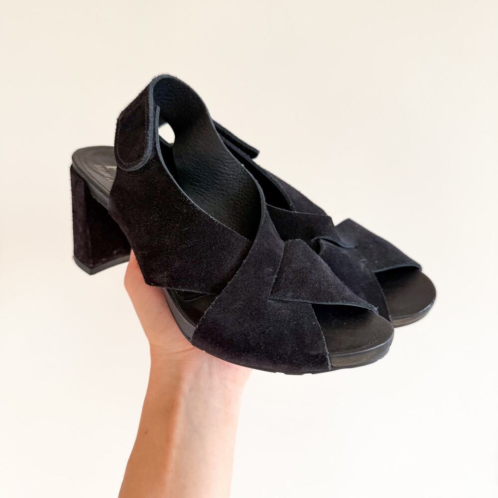 Pedro Garcia Federica Criss Cross Peep Toe Heels Sandals Black 5